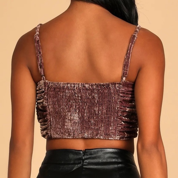NWT Lulu’s Size M Purple Crushed Velvet Crop Top - Picture 8 of 8